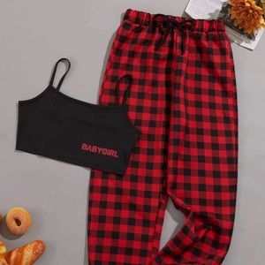 Brand new, plaid pajama set, SHEIN